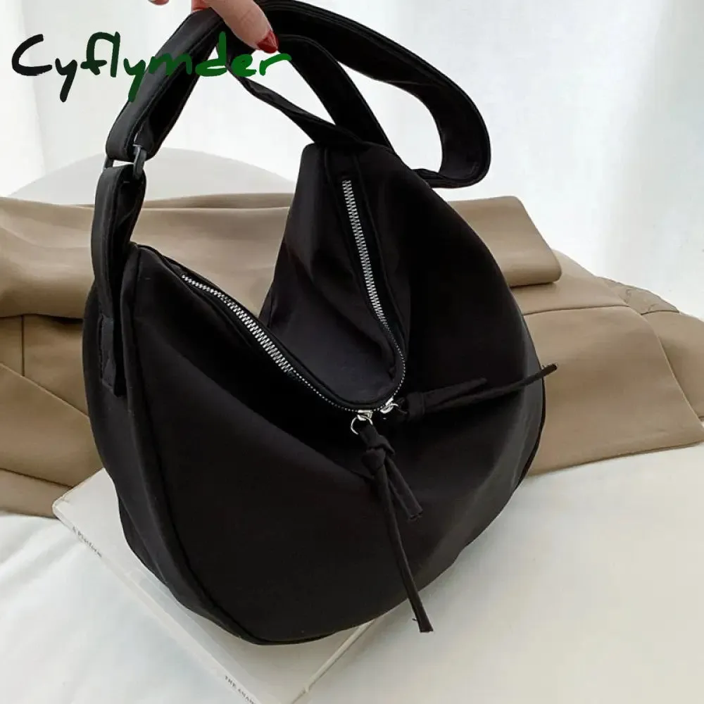 Cyflymder Canvas Women's Bag Cheap Casual Large Capacity Shoulder Bags Fashion Zipper Handbags Shopper Student School Bag Shopping Bags
