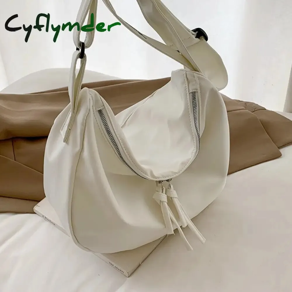 Cyflymder Canvas Women's Bag Cheap Casual Large Capacity Shoulder Bags Fashion Zipper Handbags Shopper Student School Bag Shopping Bags