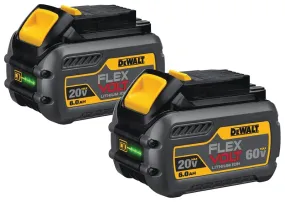 DeWALT DCB606-2 Rechargeable Battery Pack, 20/60 V Battery, 6 Ah :PK 2: QUANTITY: 1