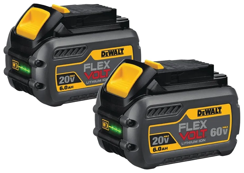DeWALT DCB606-2 Rechargeable Battery Pack, 20/60 V Battery, 6 Ah :PK 2: QUANTITY: 1