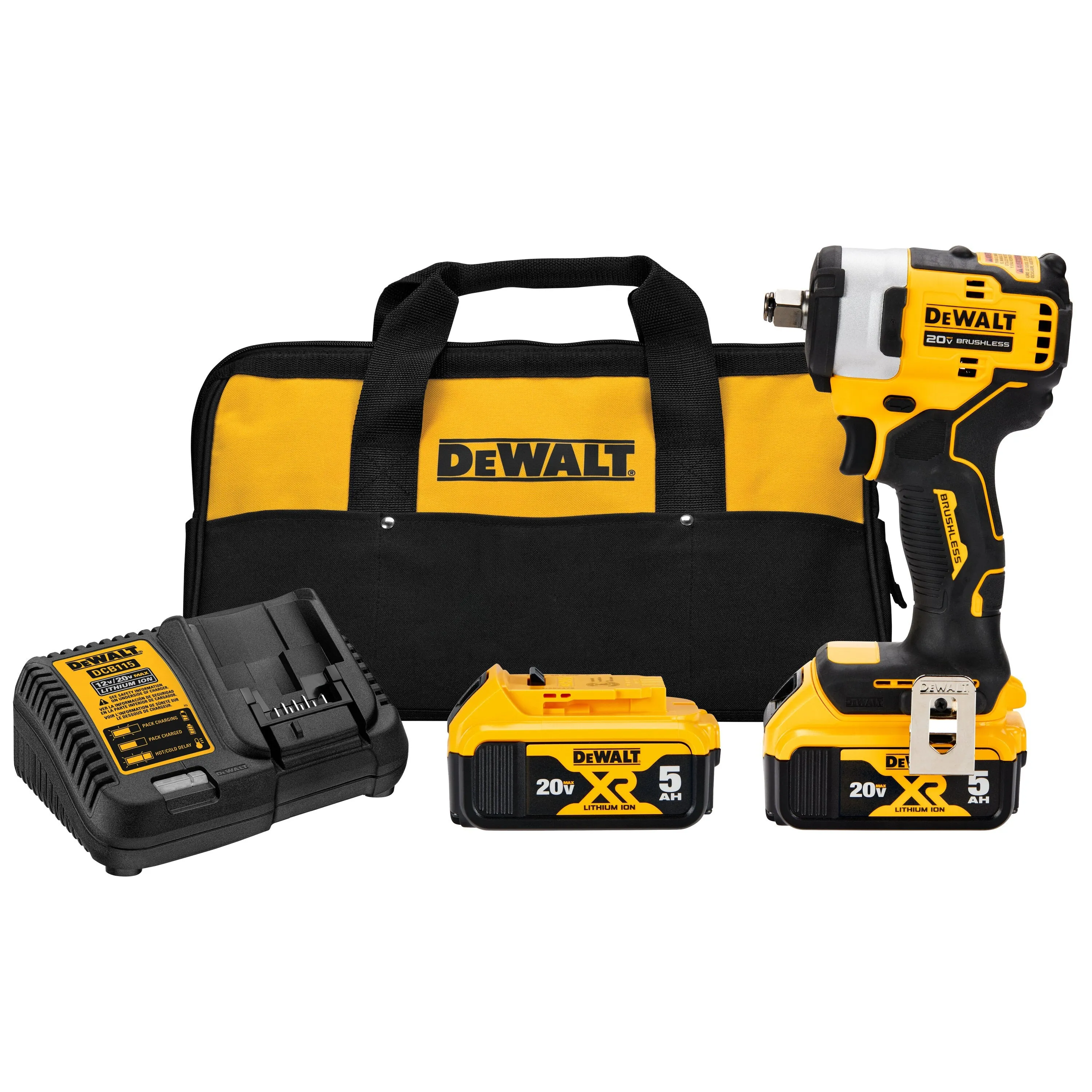DeWalt DCF911P2 20V MAX 1/2" Impact Wrench With Hog Ring Anvil Kit