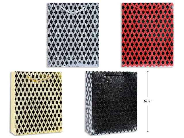 Diamond Design Gift XL Bag 31x42x12cm 4 asst color 210 gsm