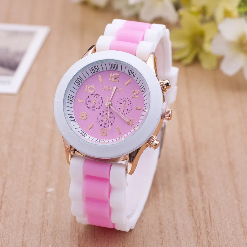 Double Color Silicone Fashion Watch