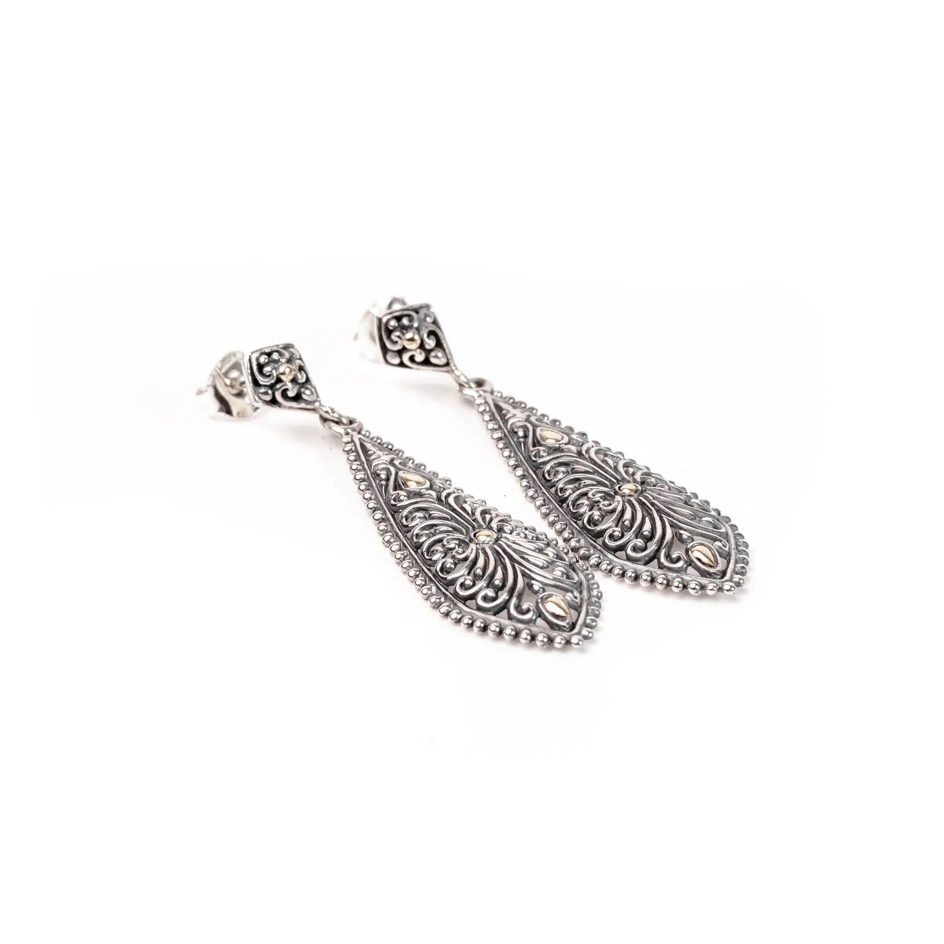 Earring Two Tone Leaf