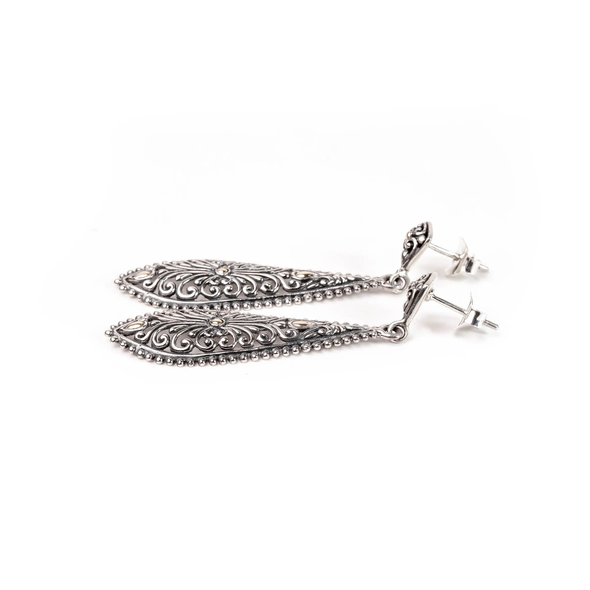 Earring Two Tone Leaf