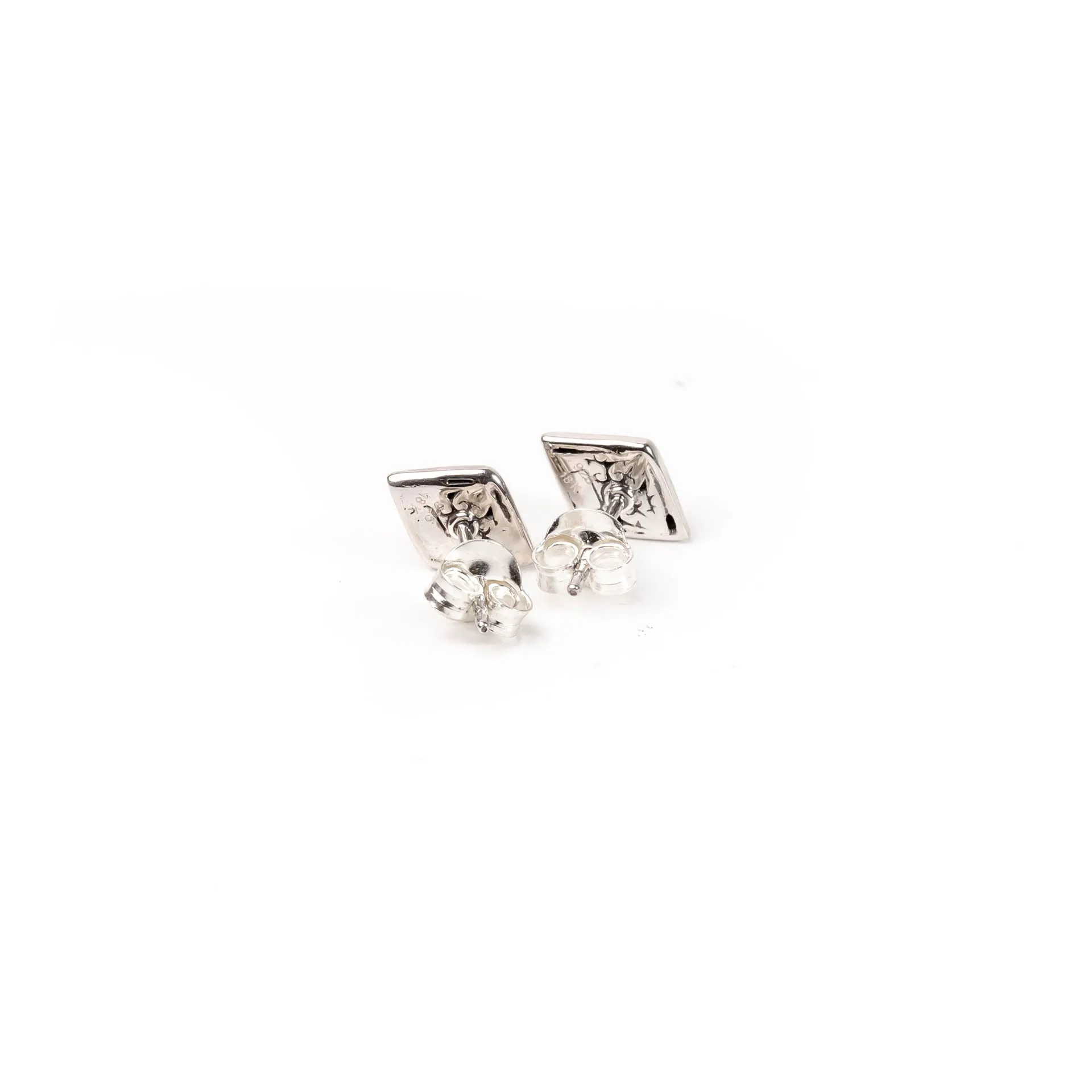 Earstud White Topaz Two Tone