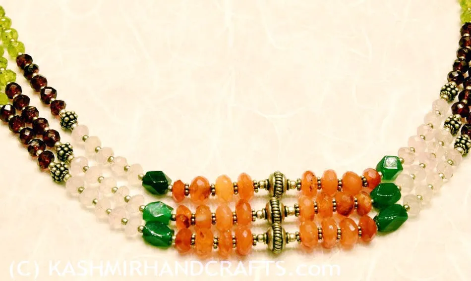 Earth & Heaven Carnelian Moonstone Sterling Silver Necklace