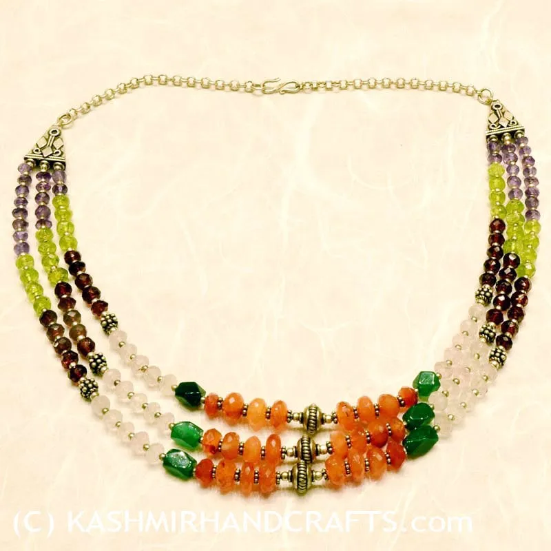 Earth & Heaven Carnelian Moonstone Sterling Silver Necklace