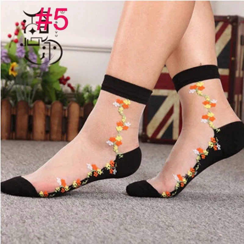 Elegant Women Socks, Design #5, Organic Cotton