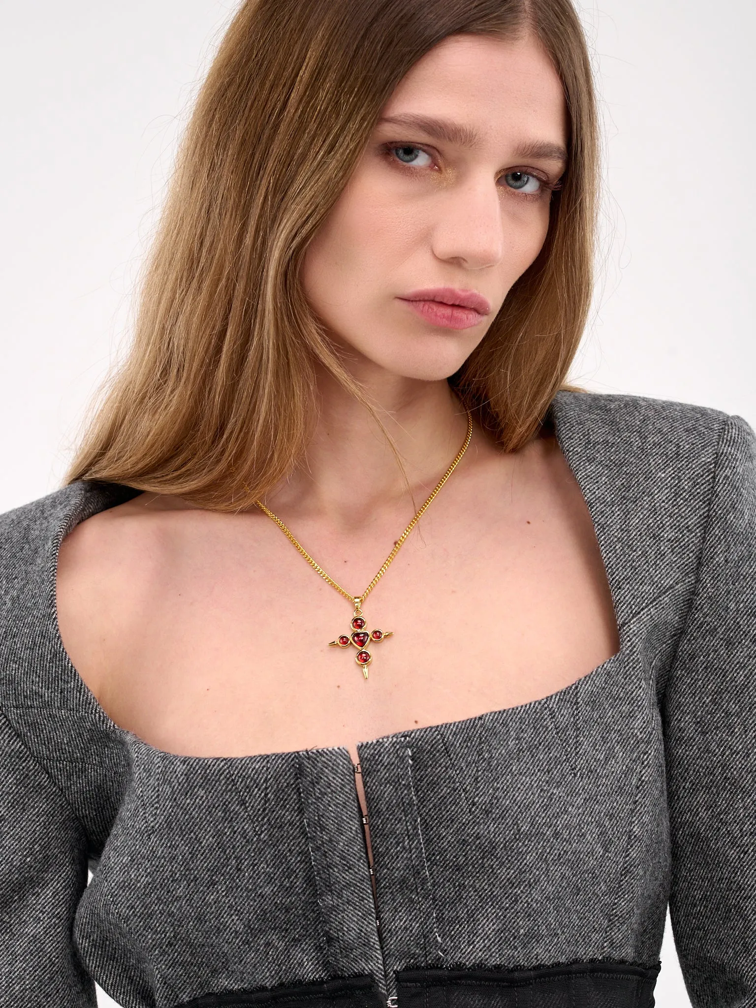 Empress Garnet Necklace EMPRESS-GARNET-GOLD-PLATED-SIL