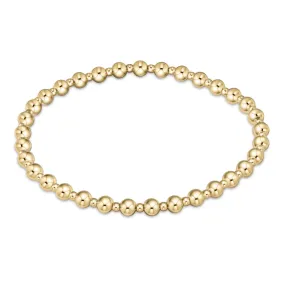 enewton 6.25" Classic Grateful Pattern Bead Bracelet - Gold 4mm