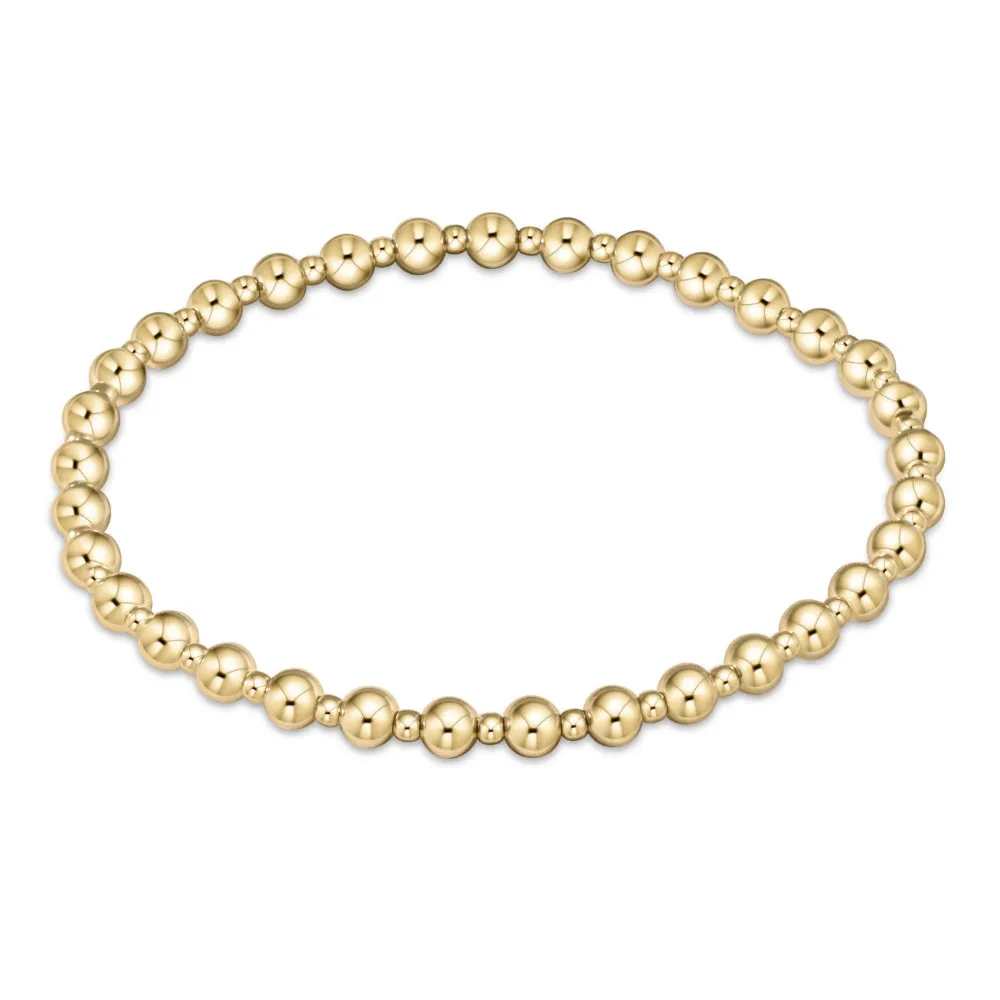 enewton 6.25" Classic Grateful Pattern Bead Bracelet - Gold 4mm