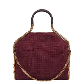 Falabella Large 3 Chain Tote Handle in Woven, Plum