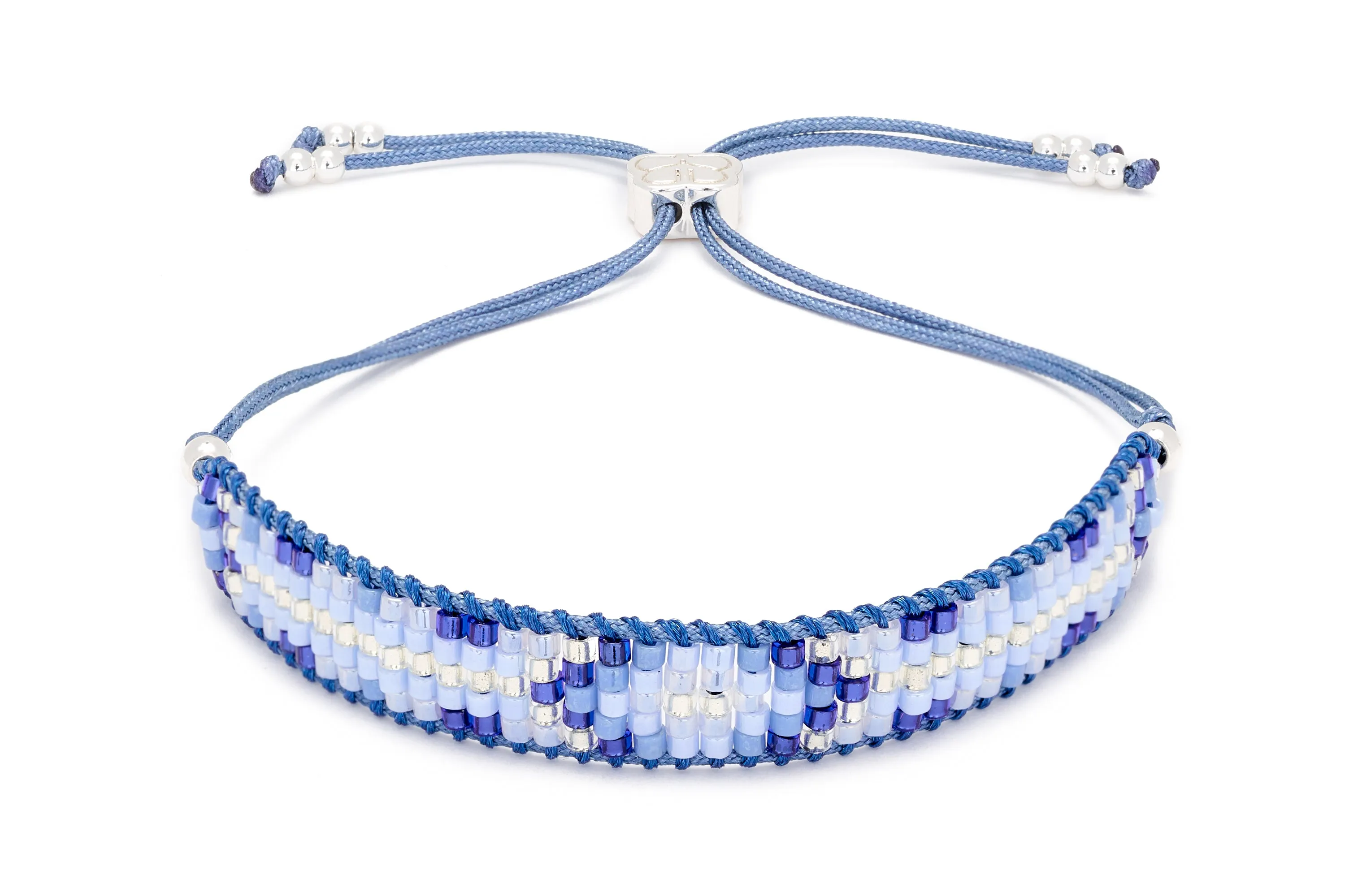 Fantasy Blue Friendship Beaded Gold Bracelet