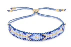 Fantasy Blue Friendship Beaded Gold Bracelet