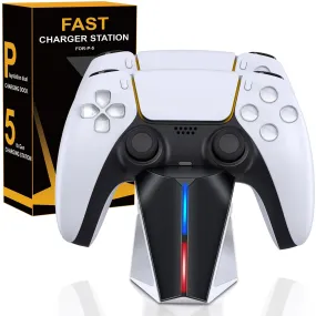 Fast Charging PS5 Controller Dock – Unique Spaceship Design & LED Indicators