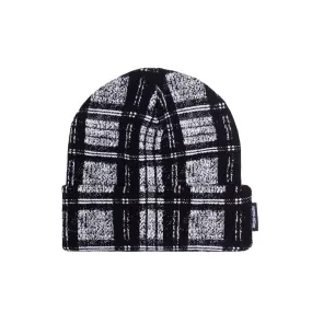 FUCKING AWESOME DISTORTED PLAID CUFF BEANIE BLACK/WHITE