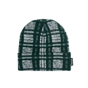 FUCKING AWESOME DISTORTED PLAID CUFF BEANIE GREEN/WHITE