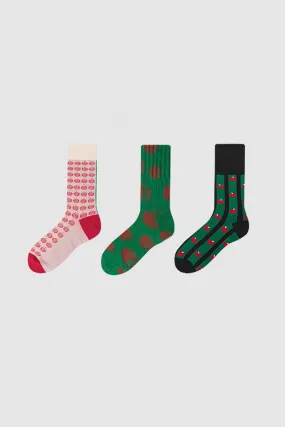 Funny Christmas-Themed Cotton Blend Crew Socks Set_3-Pack