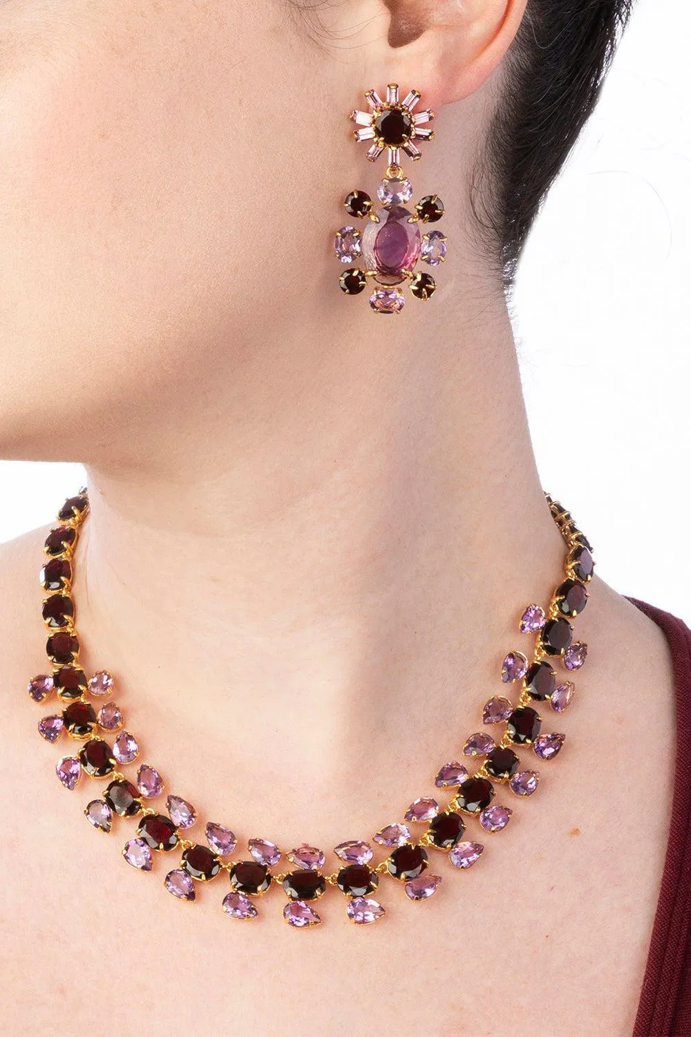 Garnet Amethyst Sharon Necklace