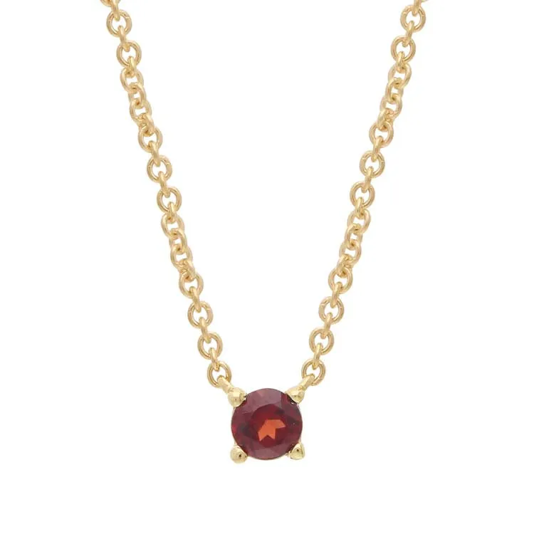 Garnet Necklace 40-45cm in 9ct Yellow Gold