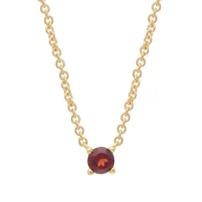 Garnet Necklace 40-45cm in 9ct Yellow Gold