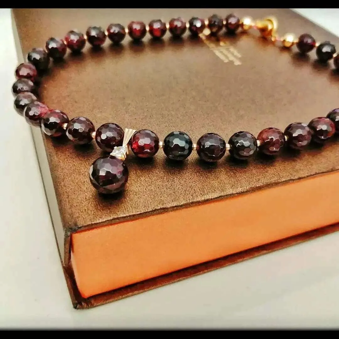 Garnet Pendant Necklace