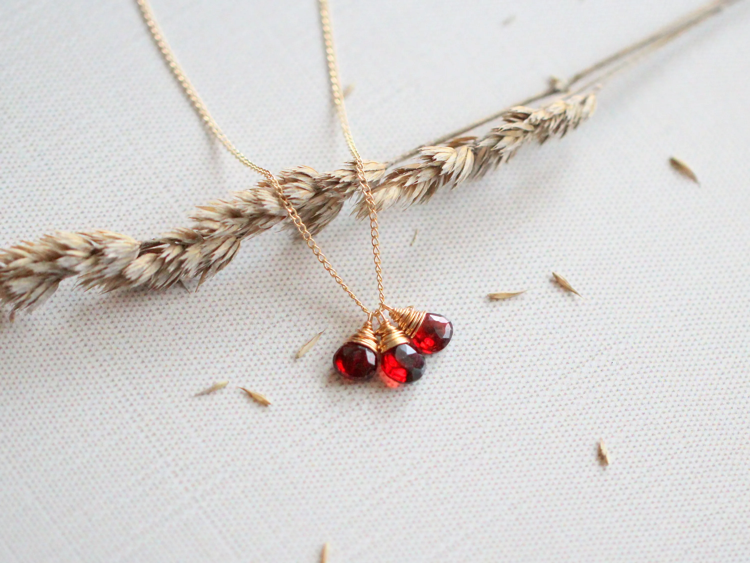 Garnet Trio Necklace