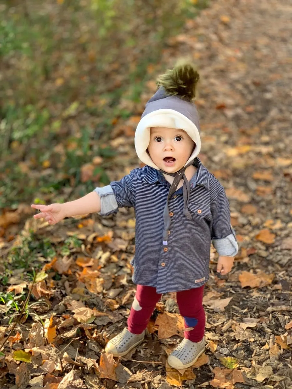gnome winter hat in Graphite