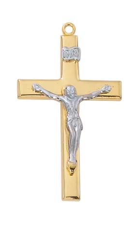 Gold Two Tone Crucifix Necklace