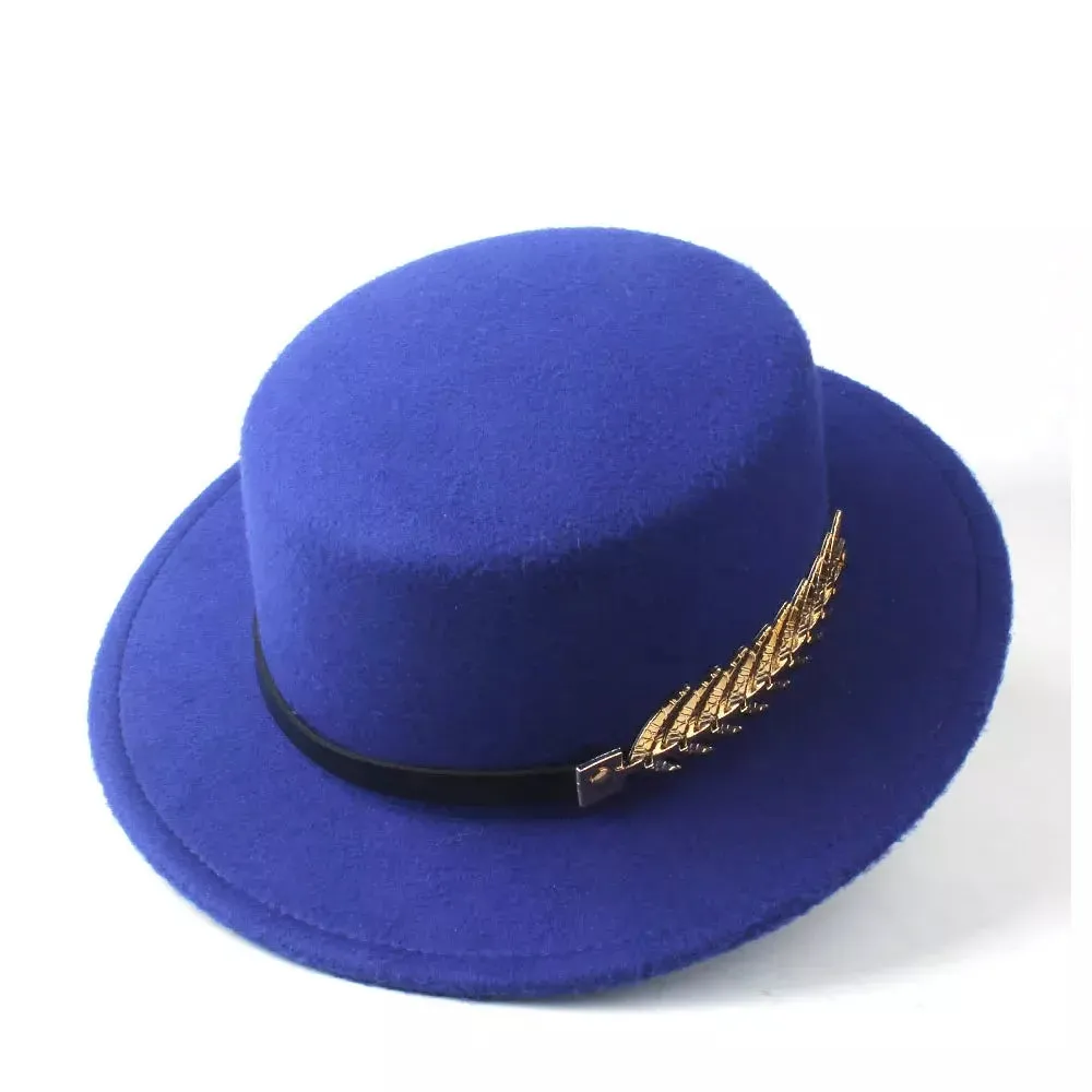 Golden Feather Classic Boater Hat