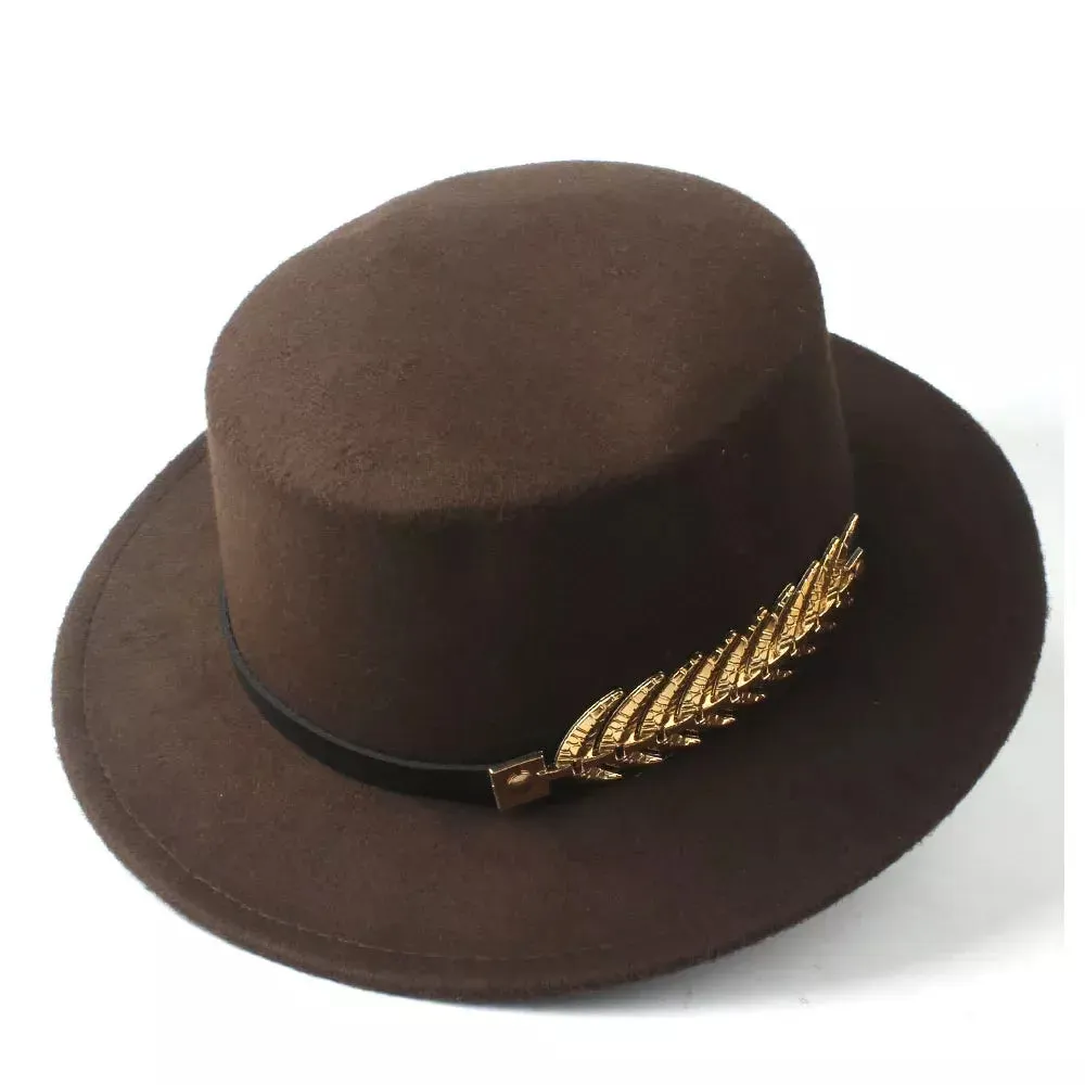 Golden Feather Classic Boater Hat