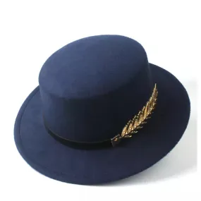 Golden Feather Classic Boater Hat