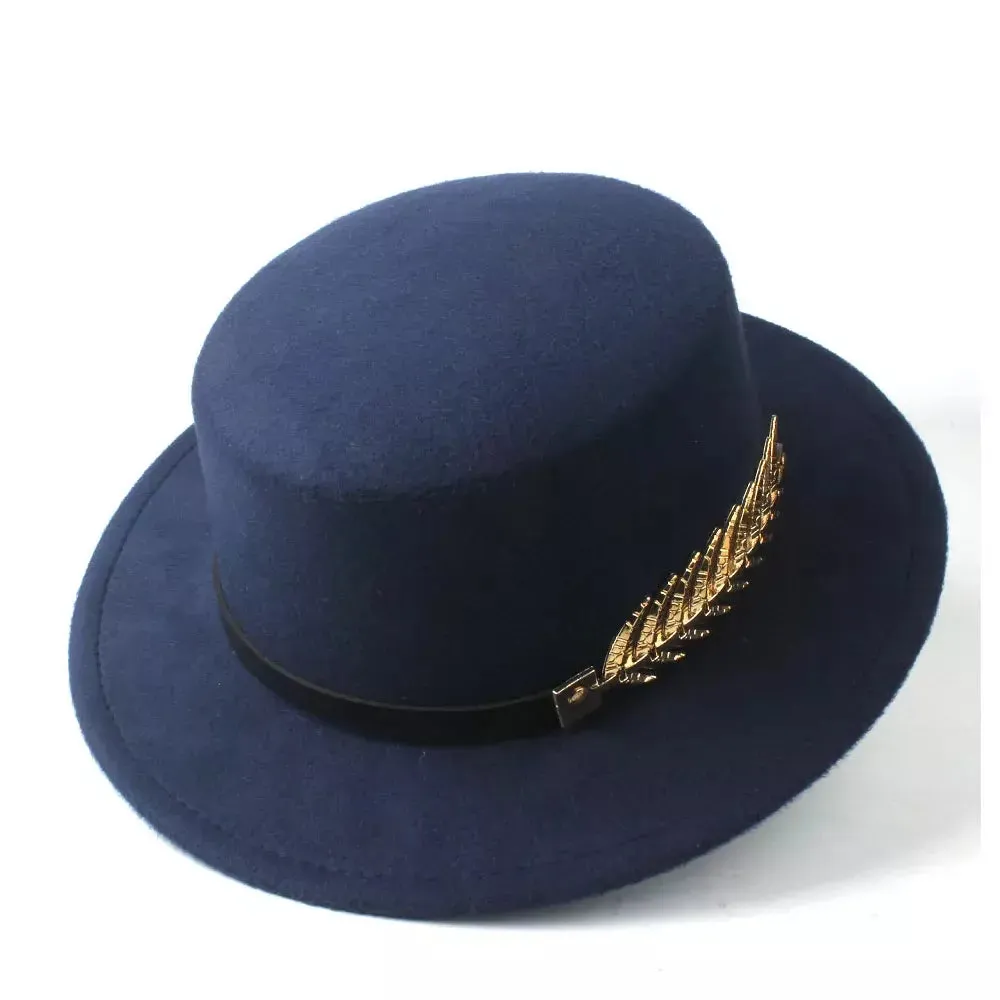 Golden Feather Classic Boater Hat