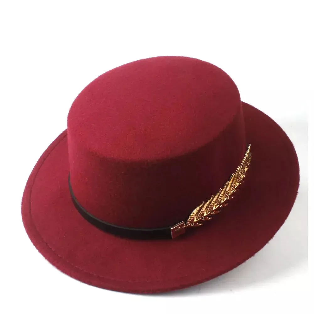 Golden Feather Classic Boater Hat