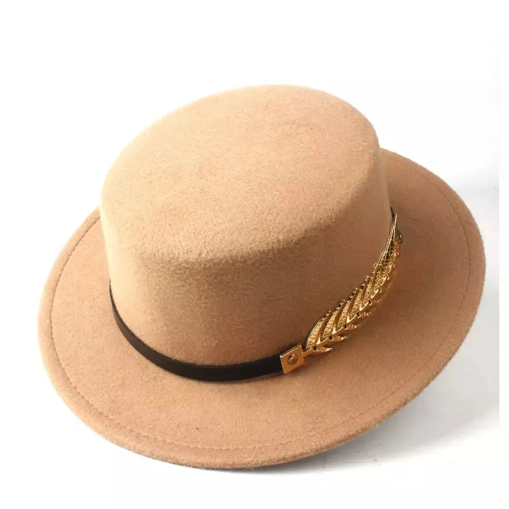 Golden Feather Classic Boater Hat