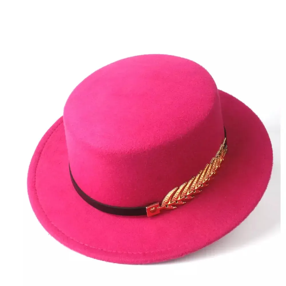Golden Feather Classic Boater Hat