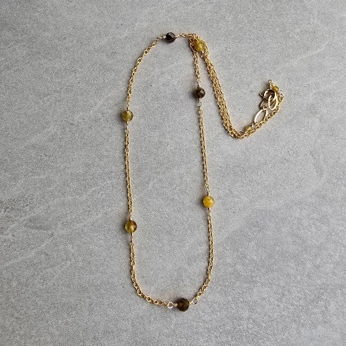Green Garnet Satellite Necklace #8094