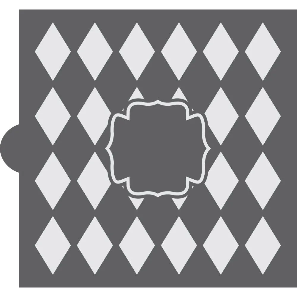 Harlequin Monogram Background Cookie Stencil