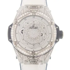 Hublot Big Bang Sang Bleu Automatic Diamond White Dial Unisex Watch 415.NX.2027.VR.1704.MXM18