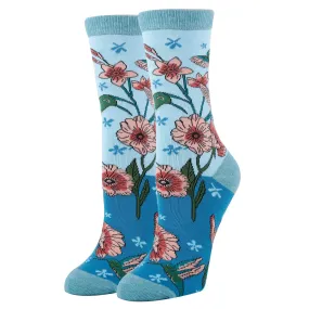 Hummingbird Cotton Crew Socks
