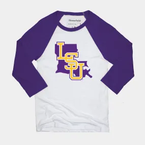 Interlocking LSU Retro Baseball Tee