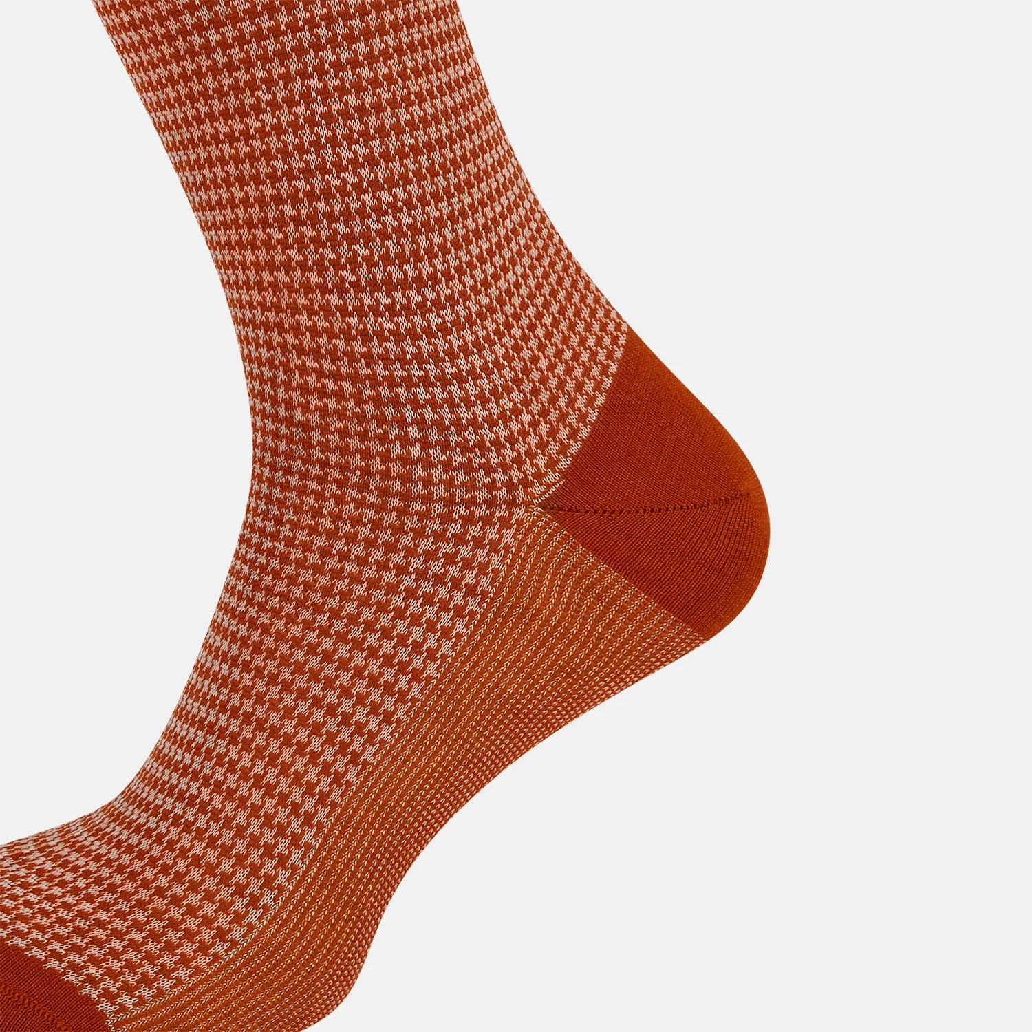 Ivory/Rose Houndstooth Long Socks