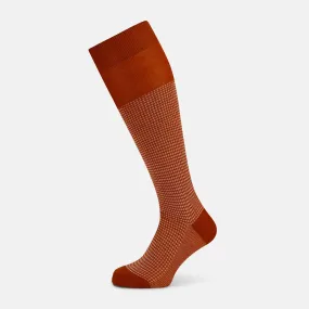 Ivory/Rose Houndstooth Long Socks