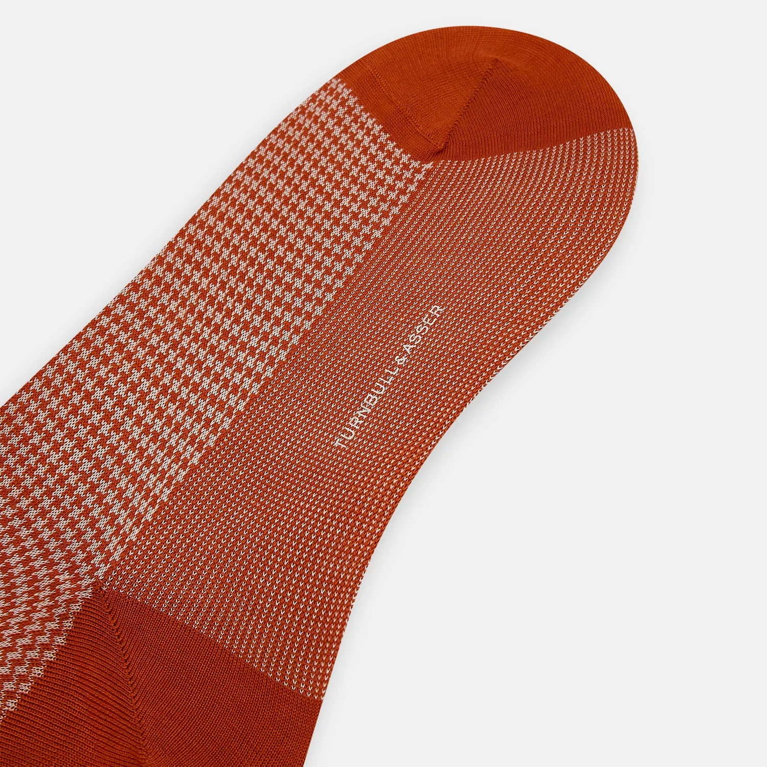 Ivory/Rose Houndstooth Long Socks