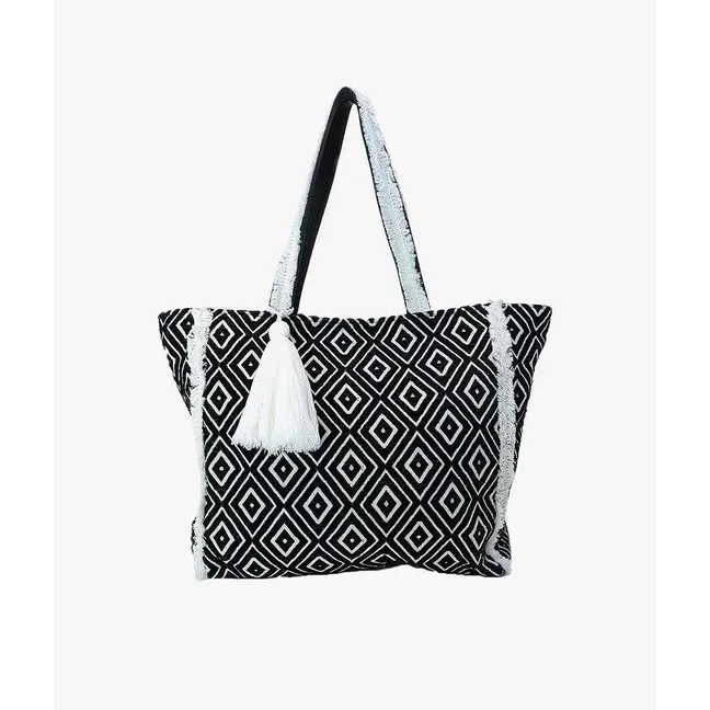 Jules Diamond Print Cotton Tote