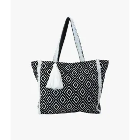 Jules Diamond Print Cotton Tote