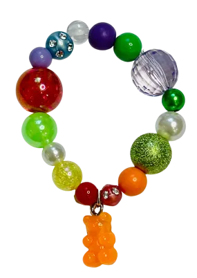 Kids Gummy Bear Stretch Bracelet Multi Bead