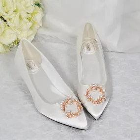 Kitten Heels with Pearl Shoe Clip