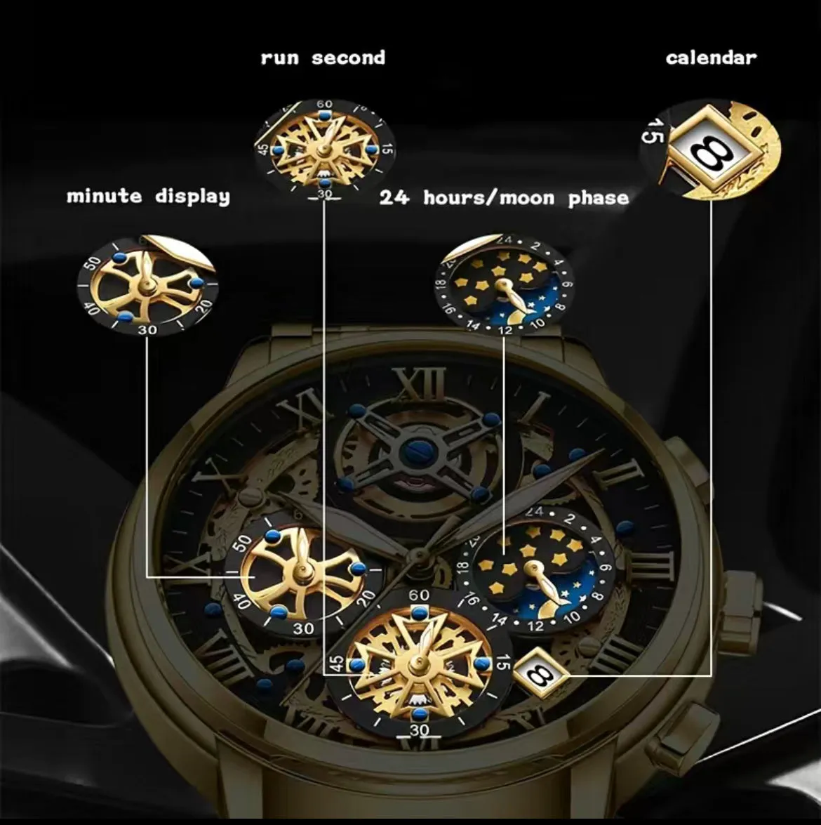 LIGE Men's Watches Waterproof  Chronograph Sports Quartz